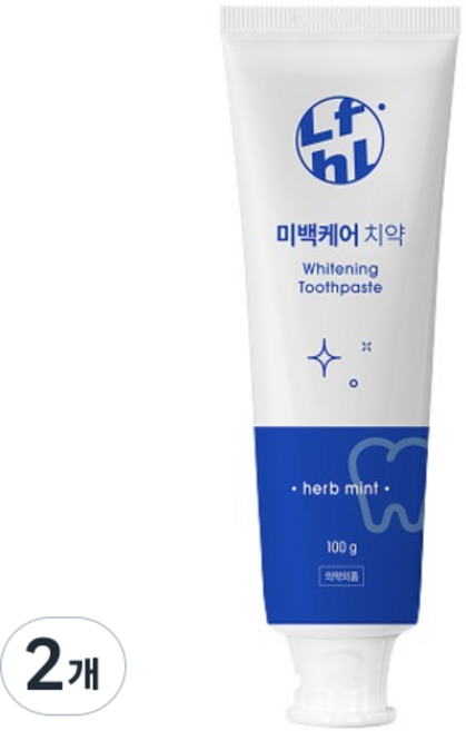 라이프홀릭 미백케어 치약, 100g, 2개