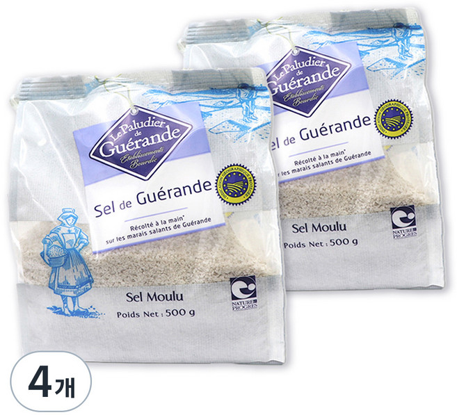 게랑드 가는 토판 천일염, 500g, 4개