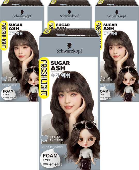 FRESHLIGHT 富麗絲 FRESHLIGHT泡泡染髮劑, Sugar Ash, 4盒