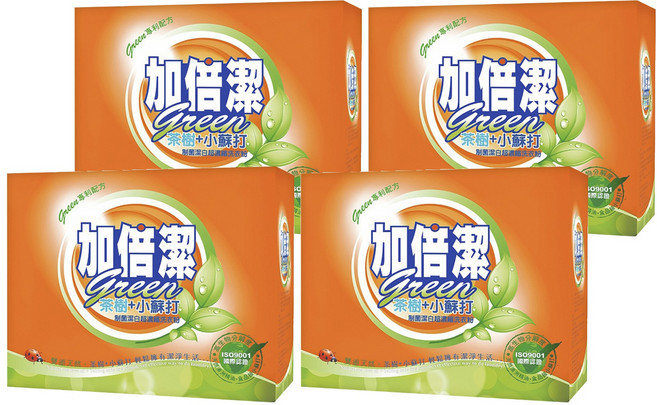 加倍潔 制菌潔白超濃縮洗衣粉 茶樹+食品級小蘇打 深入衣物纖維洗淨 防潮蓋設計 99%極度抗菌, 1.5kg, 1入, 4盒