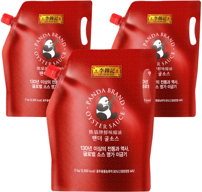 이금기 팬더 굴소스 파우치, 2kg, 3개