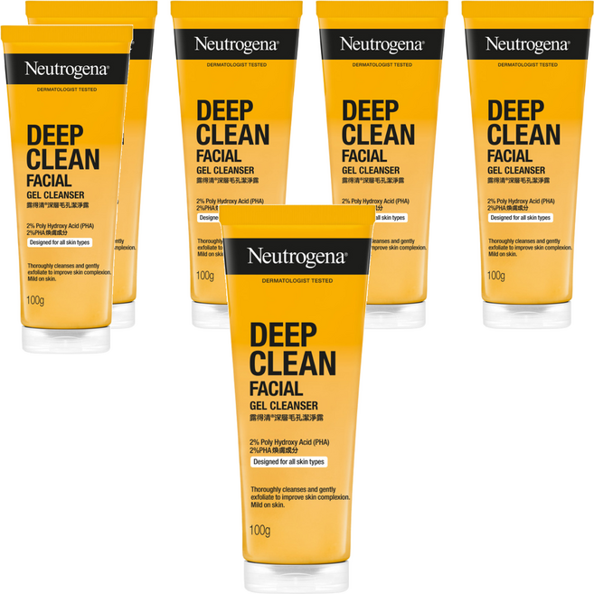 Neutrogena 台灣公司貨 深層毛孔潔淨露, 100g, 6條