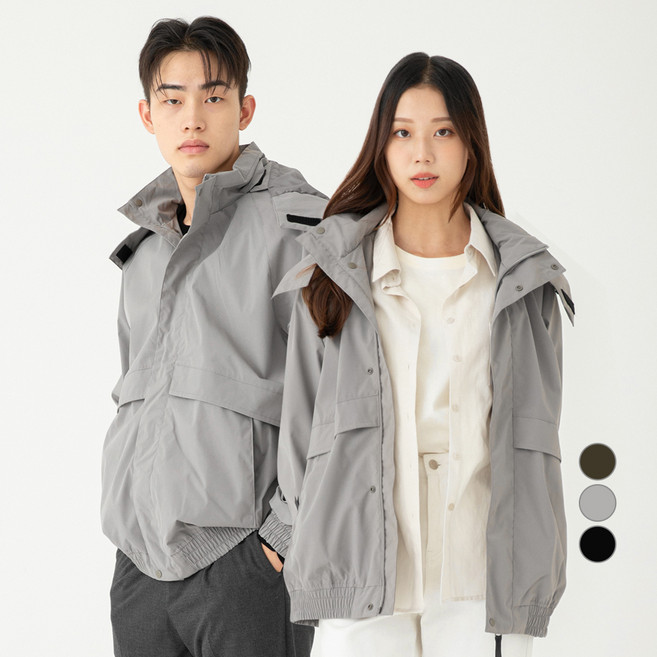 CARET 男女通用高領連帽拉克蘭袖防風外套