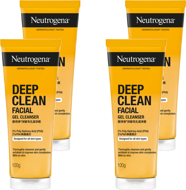 Neutrogena 台灣公司貨 深層毛孔潔淨露, 100g, 4條