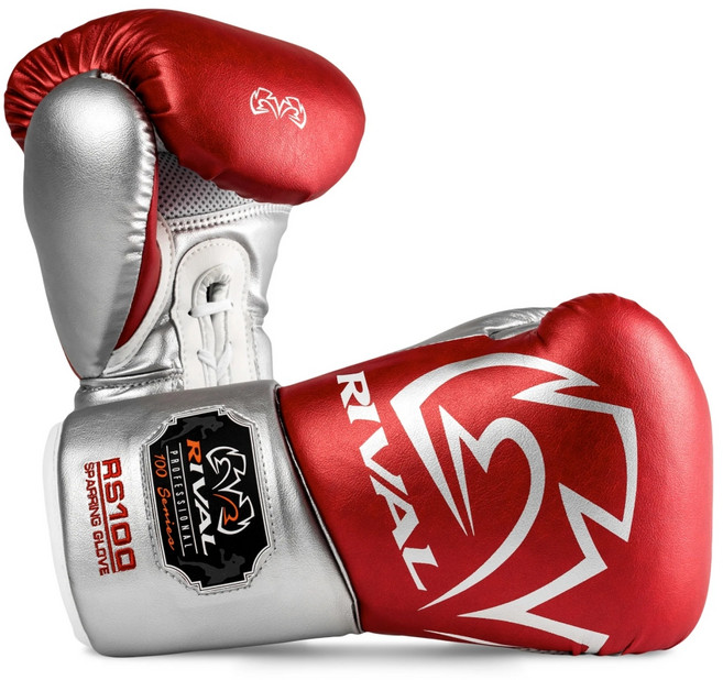 라이벌 복싱글러브 양손세트 RS100, 레드 + 실버, 1세트