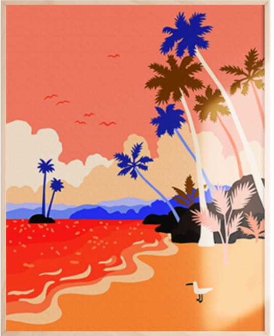 아트조이 물감 2배 DIY 명화그리기 40 x 50 cm, 핑크 아일랜드, 1개