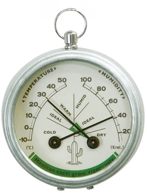 DULTON 溫溼度計 圓型, 仙人掌綠, 1個