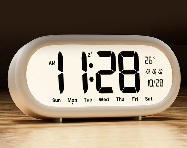 므뮤 디지털 시끄러운 알람 인테리어 탁상시계, 화이트
