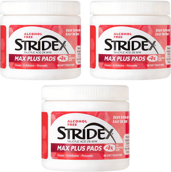스트라이덱스 맥스 플러스 패드 180g, 55매입, 3개