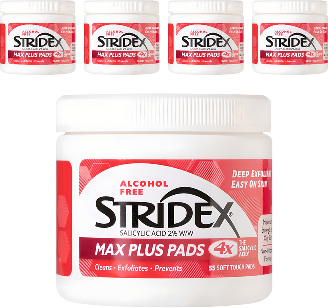 스트라이덱스 맥스 플러스 패드 180g, 55매입, 5개
