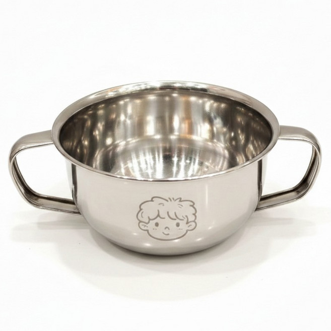 티리티티 304 스테인리스 양손잡이 그릇, 01 실버 맑은 소년, 1개