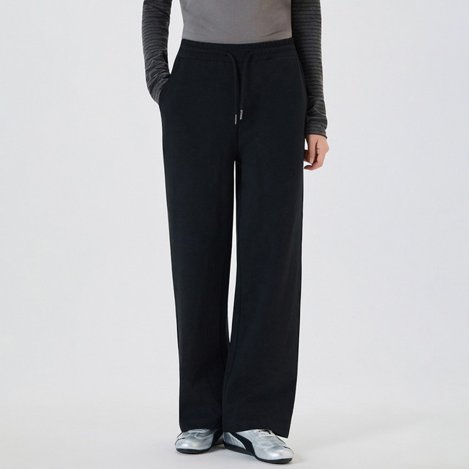 미쏘 여성용 셋업 소프트코튼 와이드 스웻 팬츠