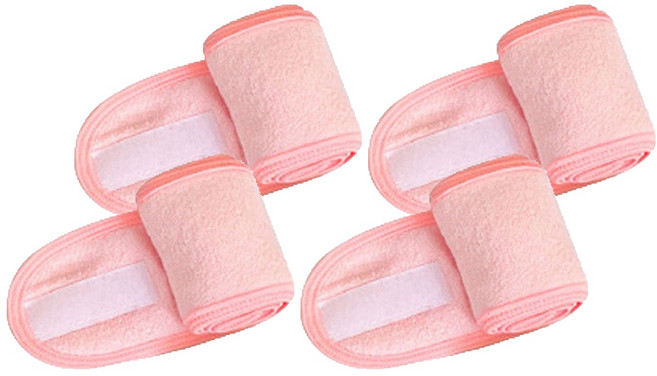클레어라 남여공용 찍찍이 세안밴드, 핑크, 4개