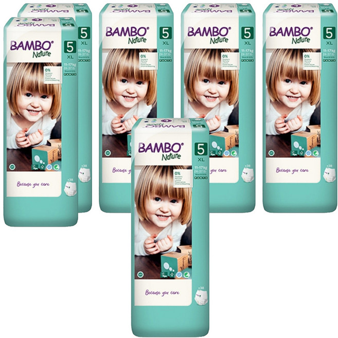 밤보네이처 대용량 팬티형 기저귀 남녀공용, 5단계, 228매