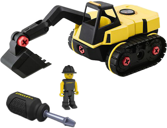 STANLEY Jr. 組裝工程車 007-SY, 挖土機 黃色, 1個