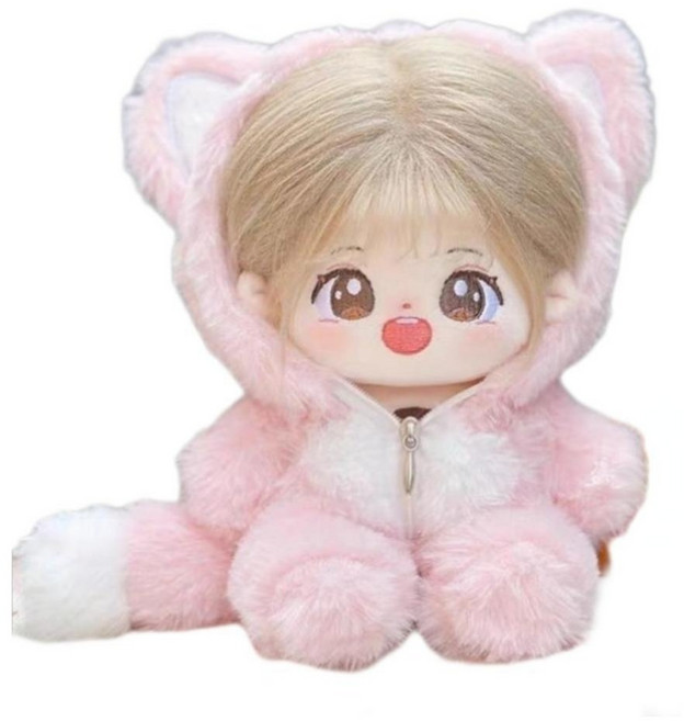 모카돌 솜인형옷 핑크여우 바디슈트 20cm, 핑크, 1개