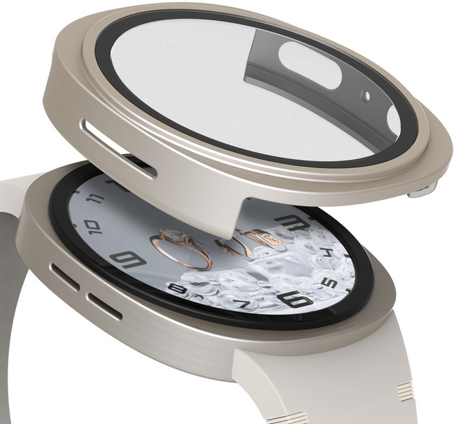 로랜텍 갤럭시워치 케이스 풀커버 액정보호 강화유리, 투명, 1개