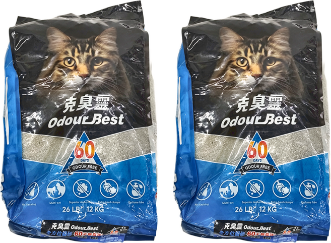 Odour Buster 克臭靈 全方位貓沙, 12kg, 2包, 無香味