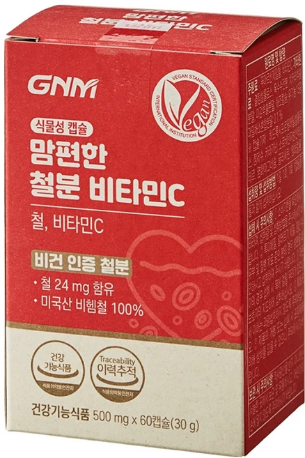 자연의품격 맘편한 철분 비타민C 30g, 60정, 1개 - 쿠팡