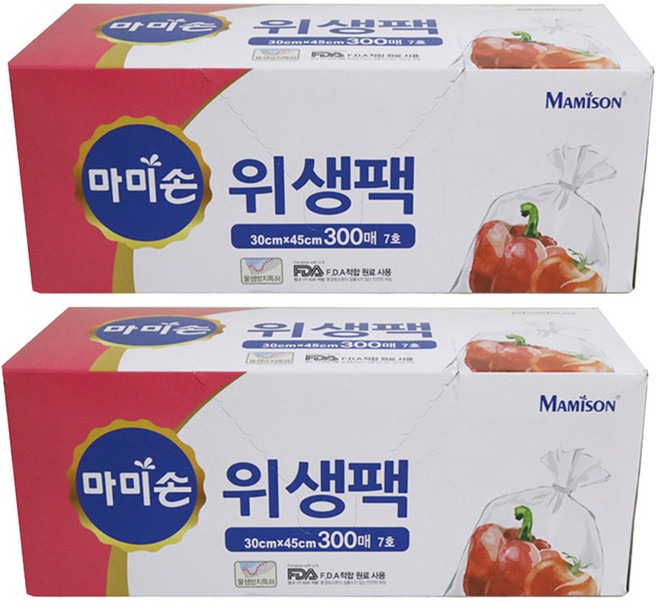 마미손 위생팩 7호 대형, 300개입, 2개