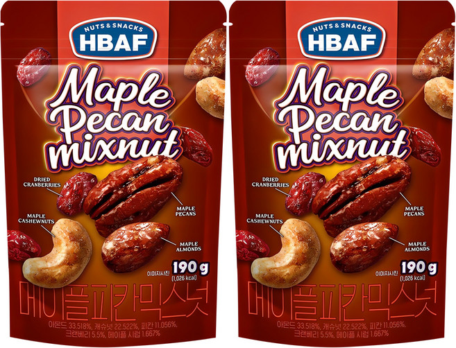 HBAF 楓糖綜合堅果, 190g, 2包