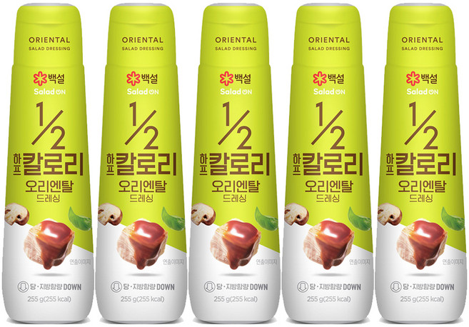 백설 하프칼로리 오리엔탈 드레싱, 255g, 5개