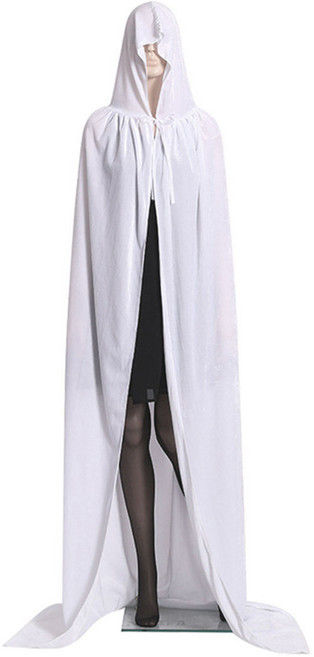 오프리 새틴 후드 롱 망토 할로윈 로브 파티 코스프레