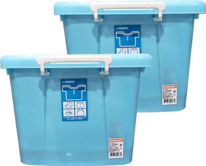 KEYWAY 聯府 銀彩滑輪整理箱 45L, 藍色, 2個
