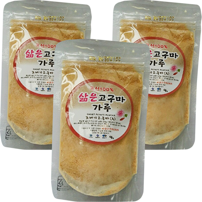조내기고구마 삶은고구마 가루, 100g, 3개