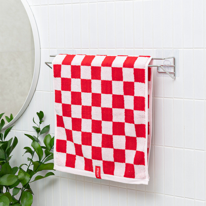 스파이더락 무타공 심플 접착식 에어플로우 욕실 수건걸이, 실버, 1개