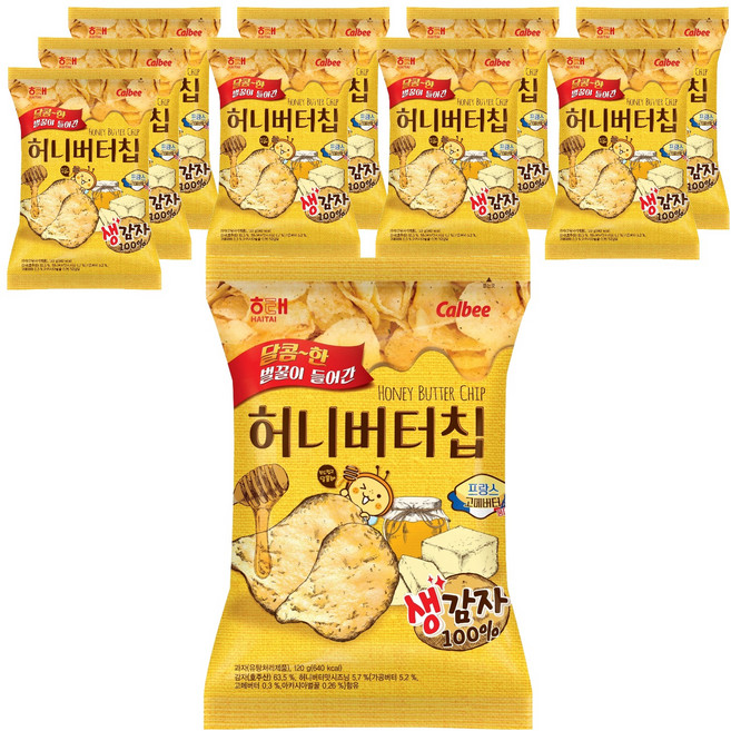 해태 허니버터칩, 120g, 10개