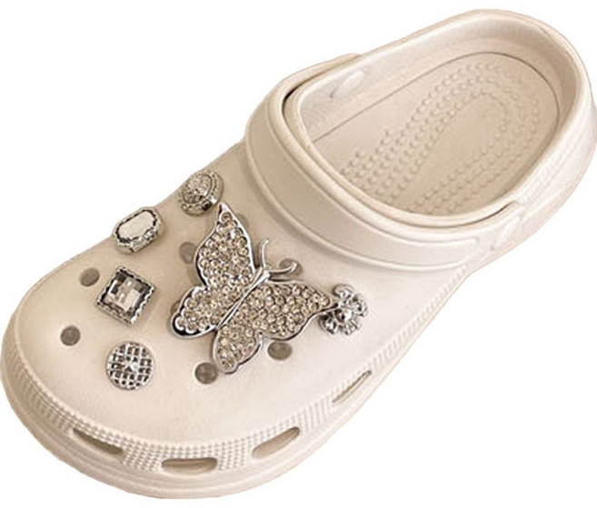 콤마슈 여성용 경량 사무실 통굽 키높이 나비 큐빅 펀칭 슬리퍼 BF0056