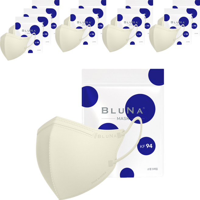 블루나 숨편한 새부리형 황사방역 마스크 대형 KF94, 5매입, 10개, 아이보리