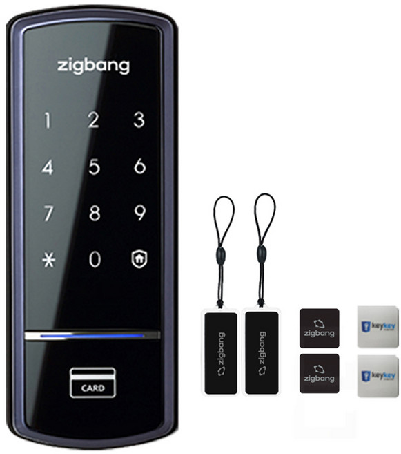 직방 스마트 보조키 손잡이 없음 도어락 SHS-1321 + 카드키 4개 + 스티커 키 2개