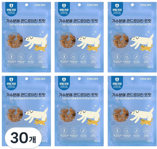 씨엠지제약 강아지 가수분해 콘드로이친 트릿, 30개, 60g, 닭고기맛