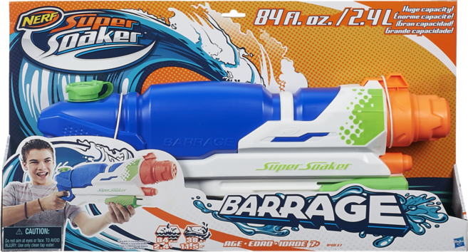 너프 수퍼소커 버라지 물총, 혼합 색상, 1개