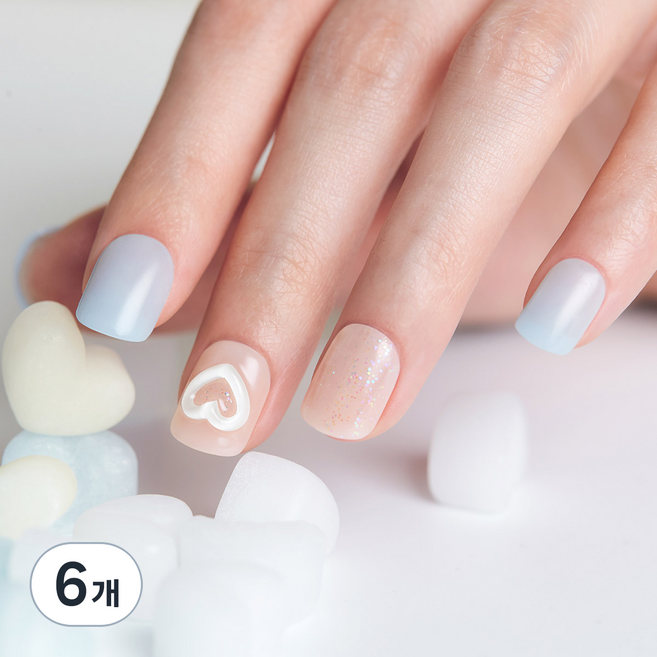 데싱디바 매직프레스 스카이 하트 네일팁