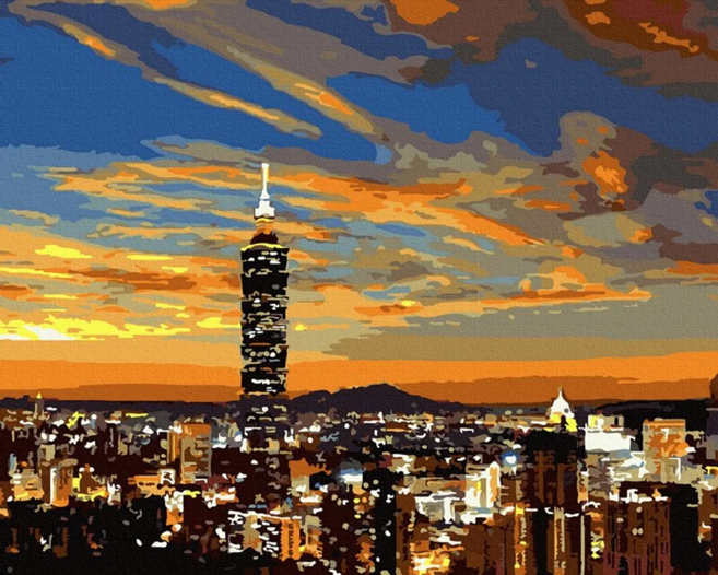 ArtLife 藝術生活 數字油畫DIY 台灣風情誌 台北101 50 x 40cm, 1組