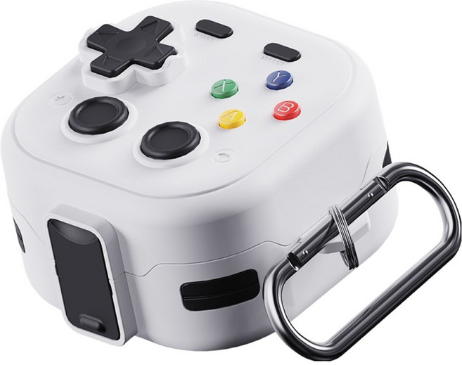 칸탐 갤럭시 버즈 잠금 레트로 분실 방지 케이스, 화이트, 1개, 갤럭시 버즈 4 / 버즈 4 프로