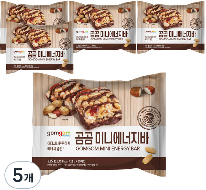 곰곰 미니 에너지바, 325g, 5개