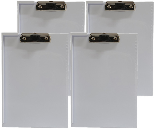 펜홀더 클립보드 A4, 화이트, 4개