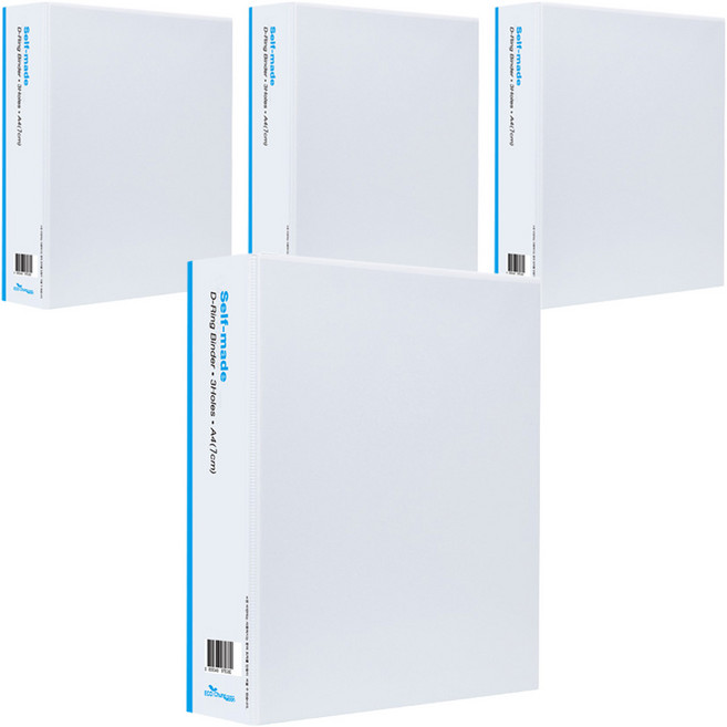 에코청운 D링바인더 7cm A4 3공, 백색, 4개