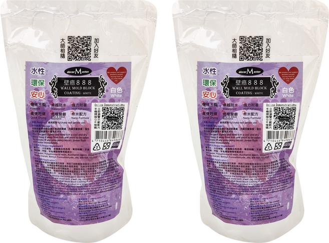 DecorMaster 壁癌888 白色, 1kg, 2包