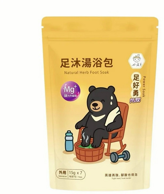 好漢草 足沐湯浴包 足好勇PLUS, 7個裝, 15g, 1個