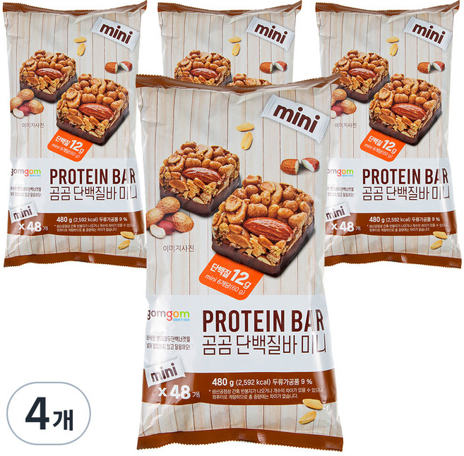 곰곰 단백질바 미니 48개입, 480g, 4개