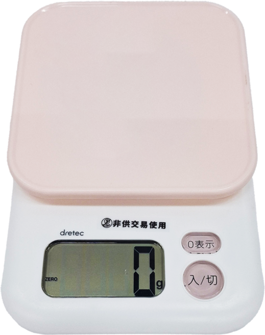 dretec 甘納許 大秤盤電子料理秤 196 x 130 x 27mm 247g, 2kg, 粉色, KS-705GN