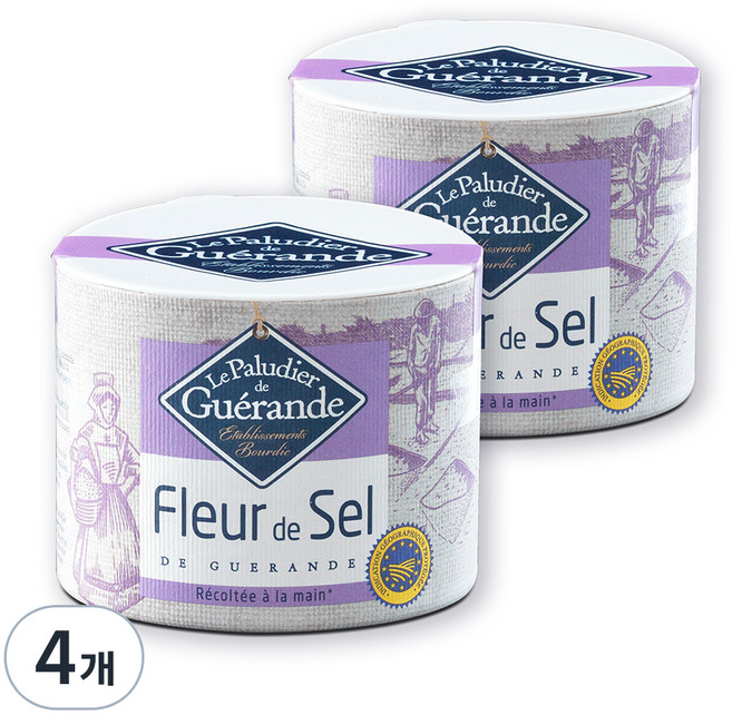 게랑드 플뢰르드셀 토판 천일염, 125g, 4개