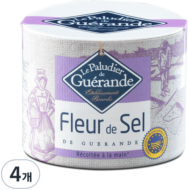 게랑드 플뢰르드셀 토판 천일염, 125g, 4개