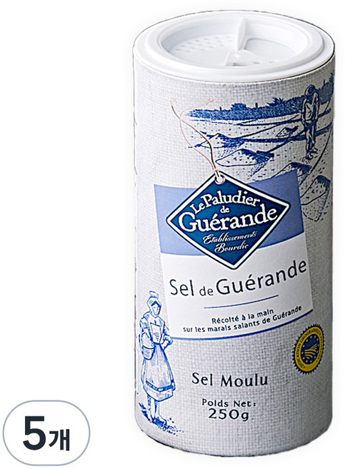 게랑드 가는 토판 천일염, 250g, 5개