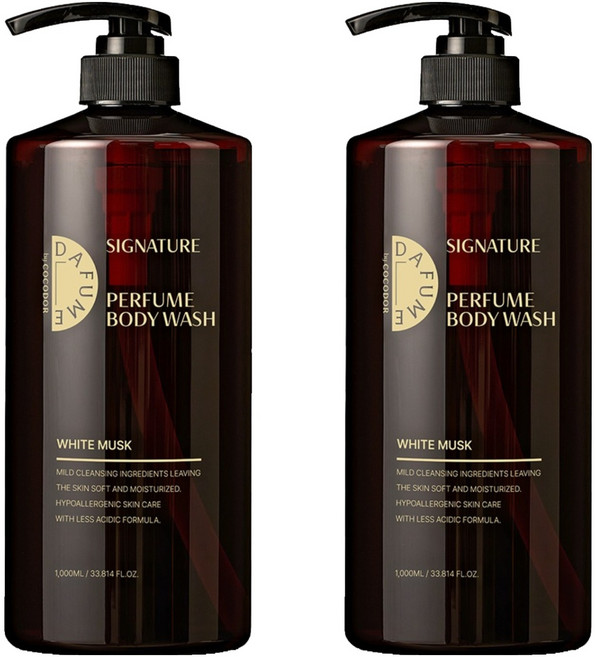 다퓸 바이 코코도르 시그니처 퍼퓸 바디워시 화이트머스크, 1L, 2개